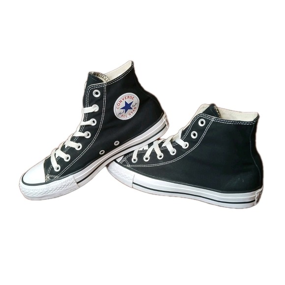 VINTAGE EXCELLENT CON.  Converse Chuck Taylor All Star High Black  M 6 W 8 #1242 - Picture 1 of 13